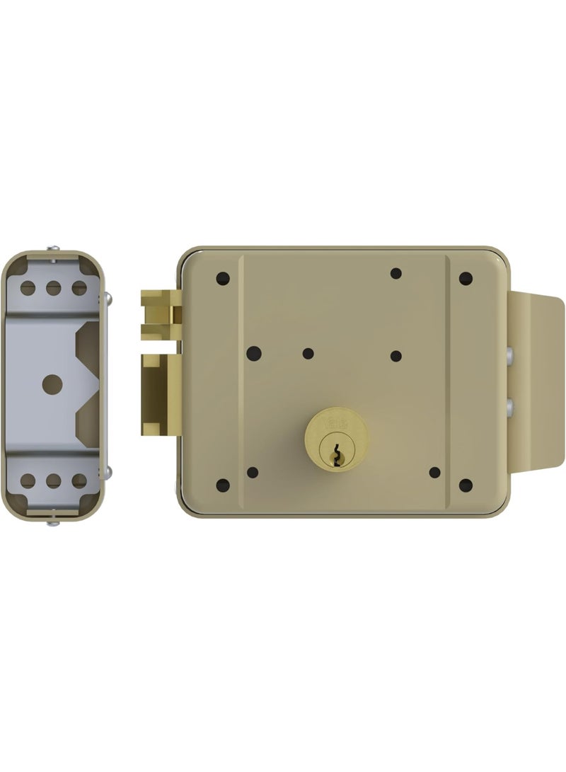 ييل Yale 68800601 Electric Rim Lock for Right Handed Doors, 10–12V, 60mm Backset, Beige - Image 3